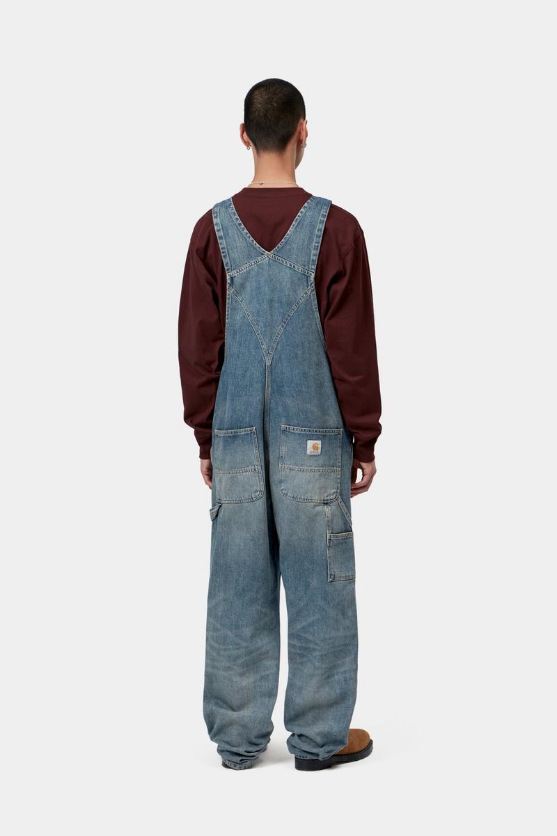 Carhartt Bib Overall - Blau, getragene Gebrauchtwäsche