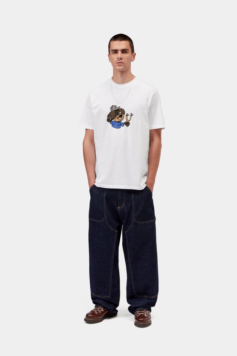 Carhartt S/S Slingshot T-Shirt - Weiß, starke Enzymwäsche