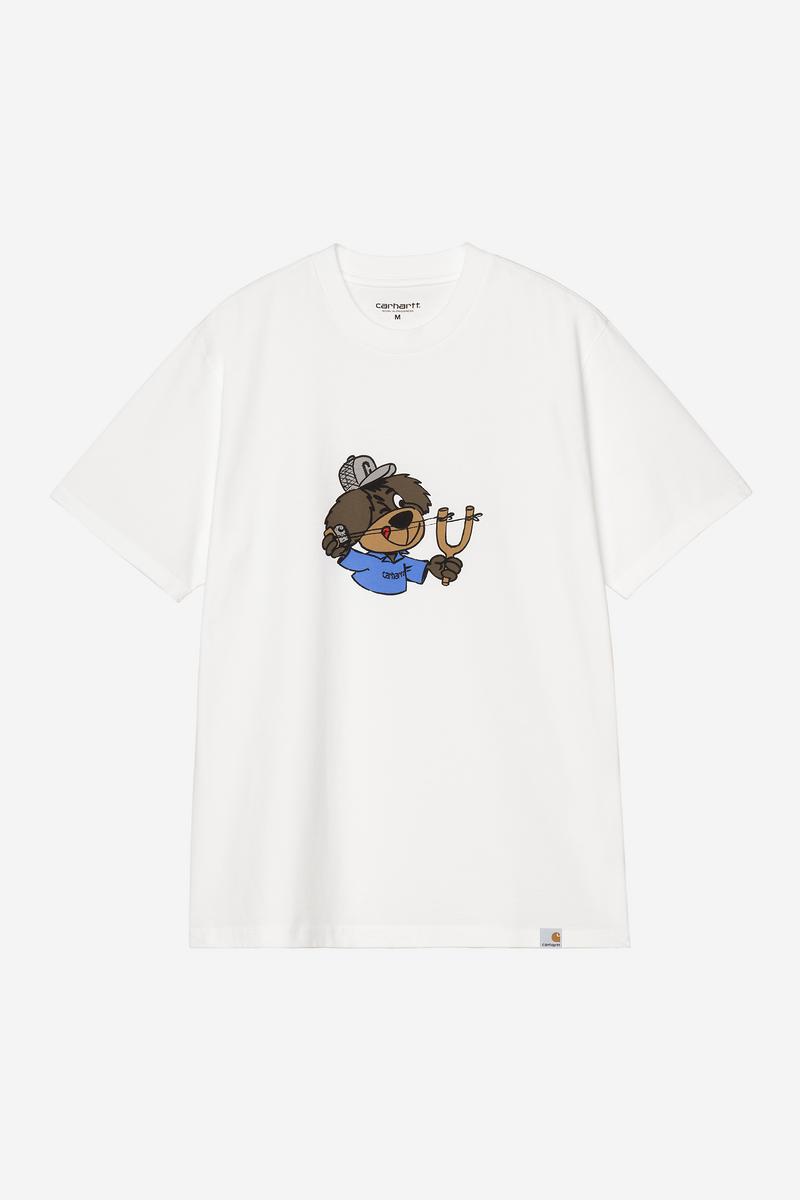 Carhartt S/S Slingshot T-Shirt - Weiß, starke Enzymwäsche