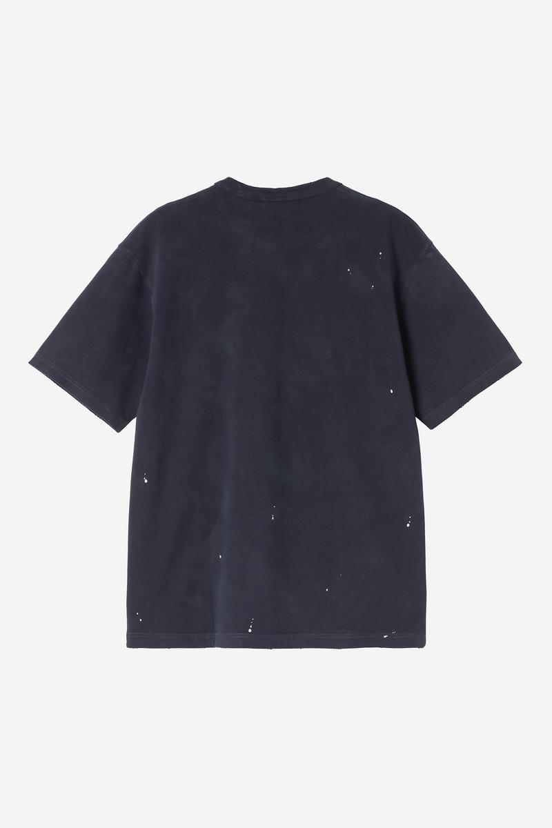 Carhartt S/S Painter T-Shirt - Dunkles Marineblau, Destroy-Waschung, Spritzer