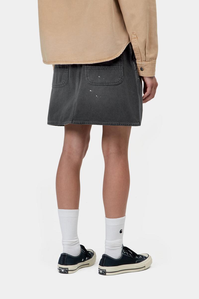 Carhartt Maeve Double Knee Skirt - Schwarz, Destroy Wash, Splatter