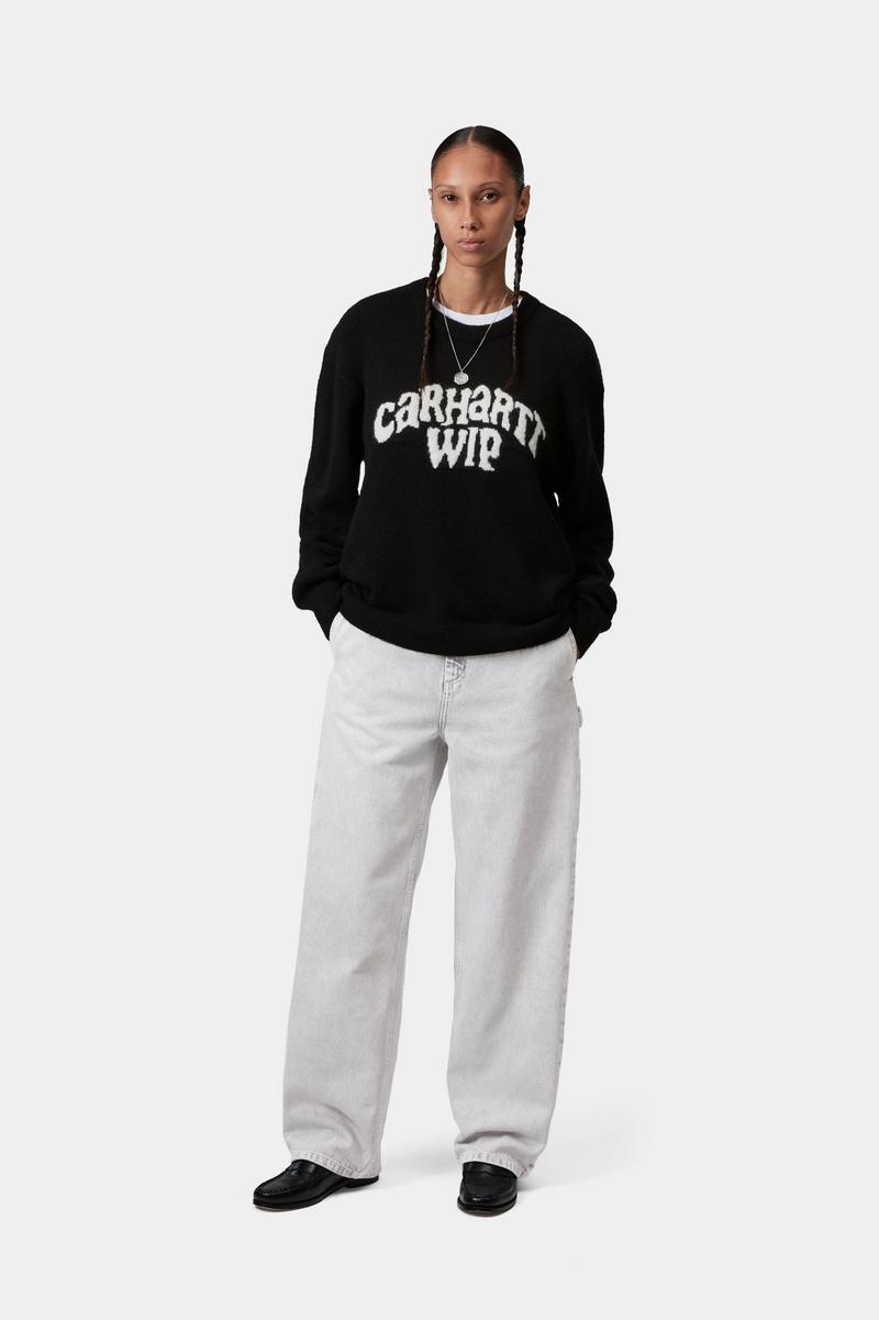 Carhartt Pierce Pant Straight - Schwarz, Kreidewaschung