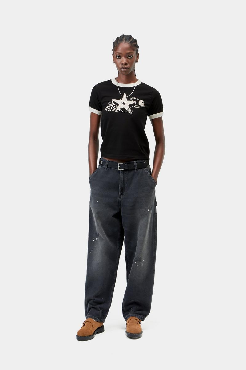 Carhartt S/S Outlaw Star Ringer T-Shirt - Schwarz/Wachs, Heavy Stone Wash