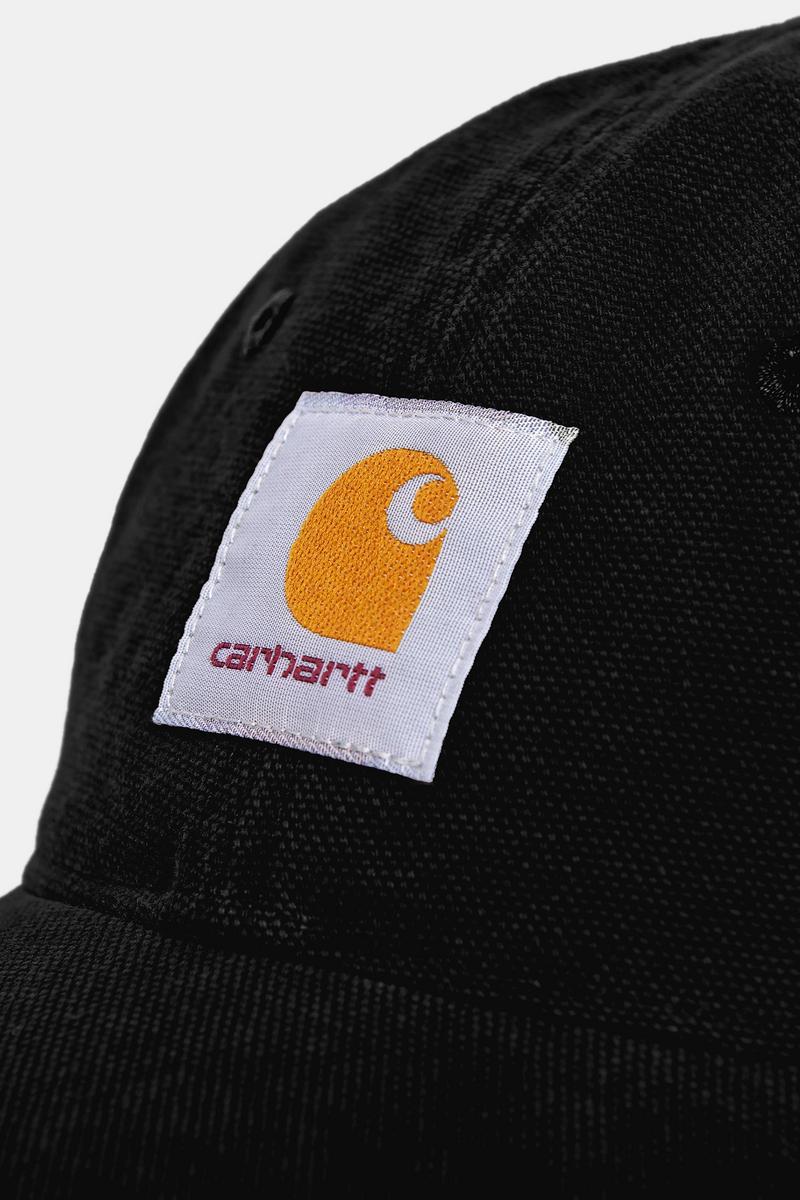 Carhartt Canvas 6-Panel Cap - Schwarz/Weiß, Stonewashed