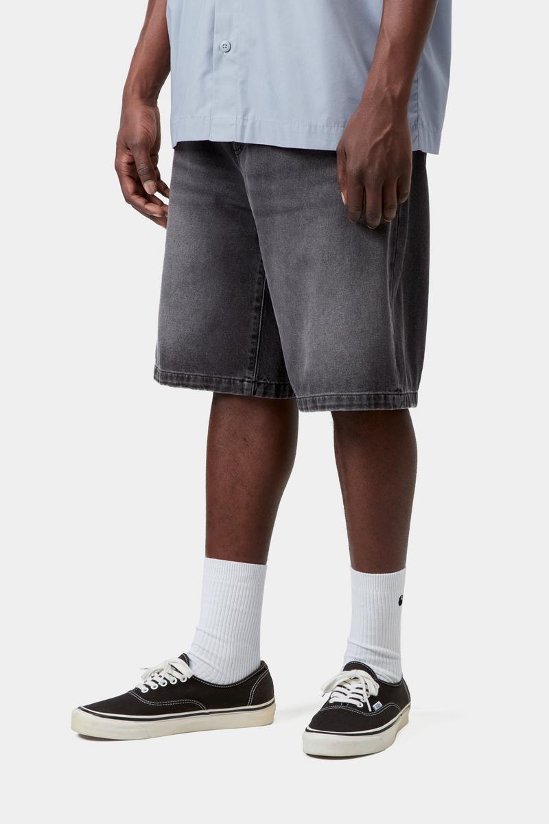 Carhartt Landon Short - Schwarz, gebleicht getragen
