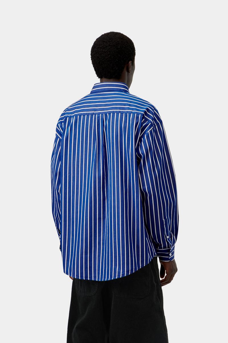 Carhartt L/S Gowan Shirt - Gowan-Streifen, Lapis