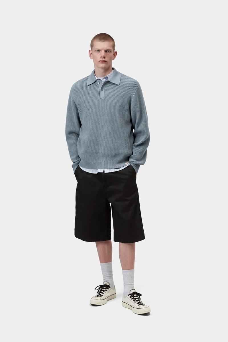 Carhartt L/S Miles Polo - Schattiges Blau
