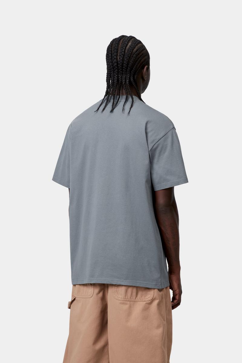 Carhartt S/S Longhand Pocket T-Shirt - Gemütliches Blau/Weiß