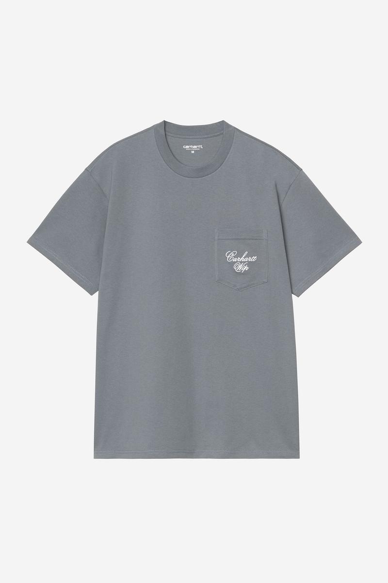 Carhartt S/S Longhand Pocket T-Shirt - Gemütliches Blau/Weiß