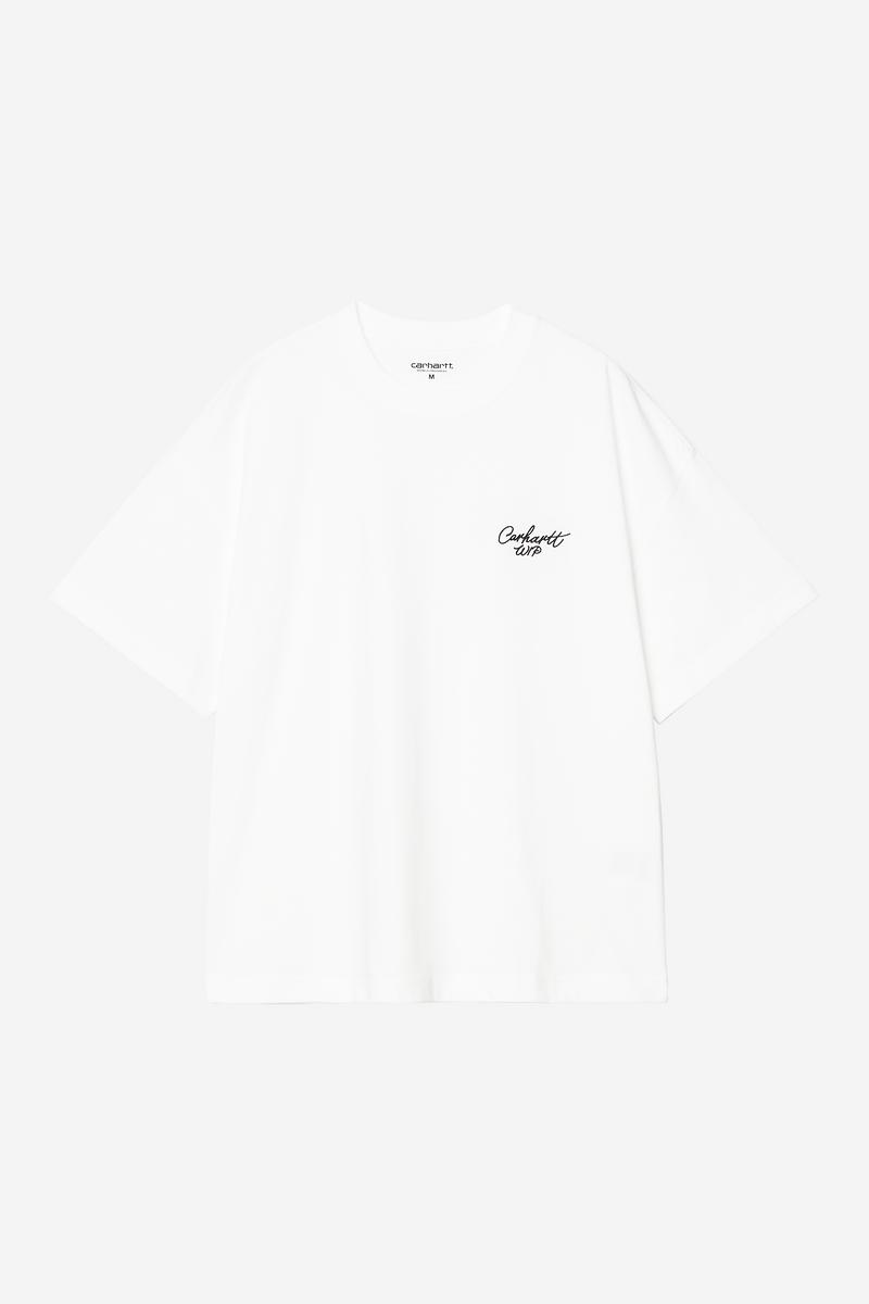 Carhartt S/S Signature Script T-Shirt - Weiß / Schwarz