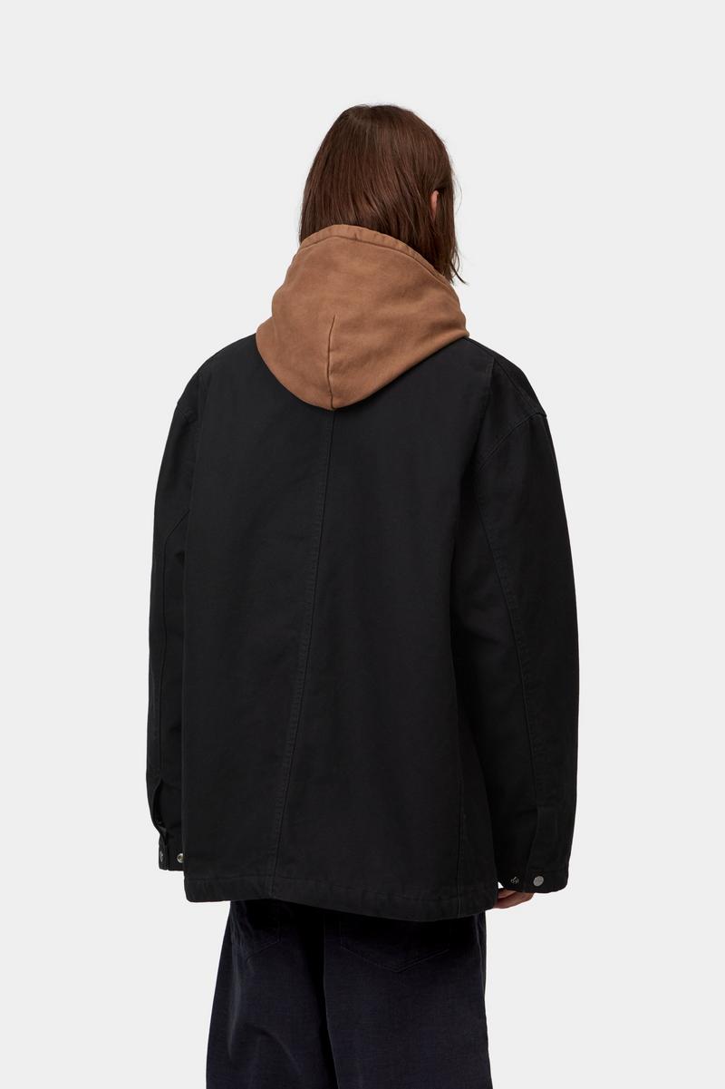 Carhartt Lander Coat - Schwarz / Schwarz, Stonewashed