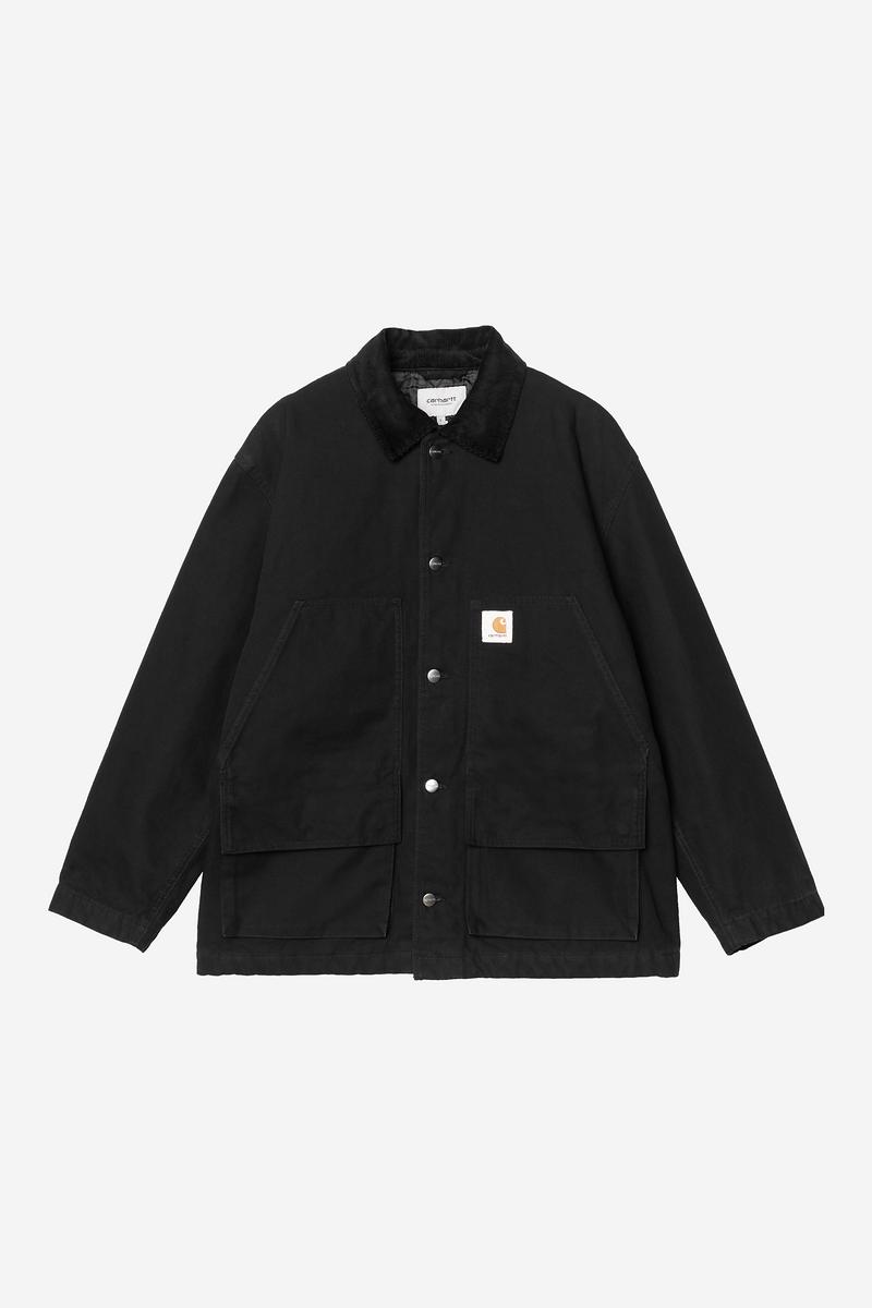 Carhartt Lander Coat - Schwarz / Schwarz, Stonewashed