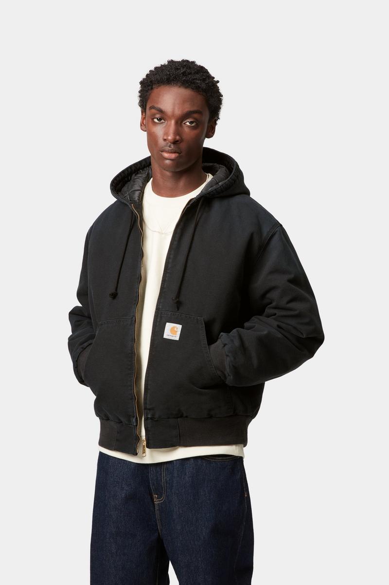 Carhartt OG Active Jacket - Schwarzes, steinernes Canvas