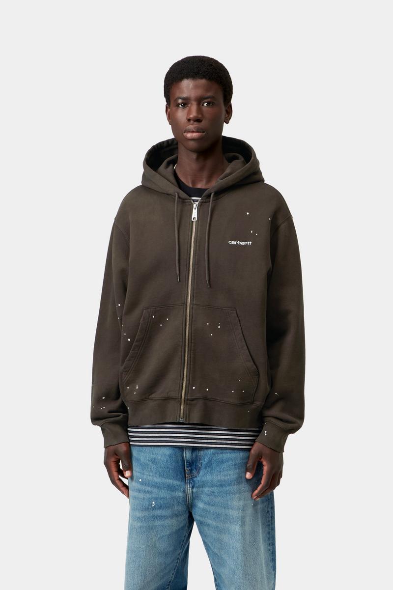 Carhartt Hooded Painter Jacket - Tabak, Zerstörerische Wäsche, Spritzer