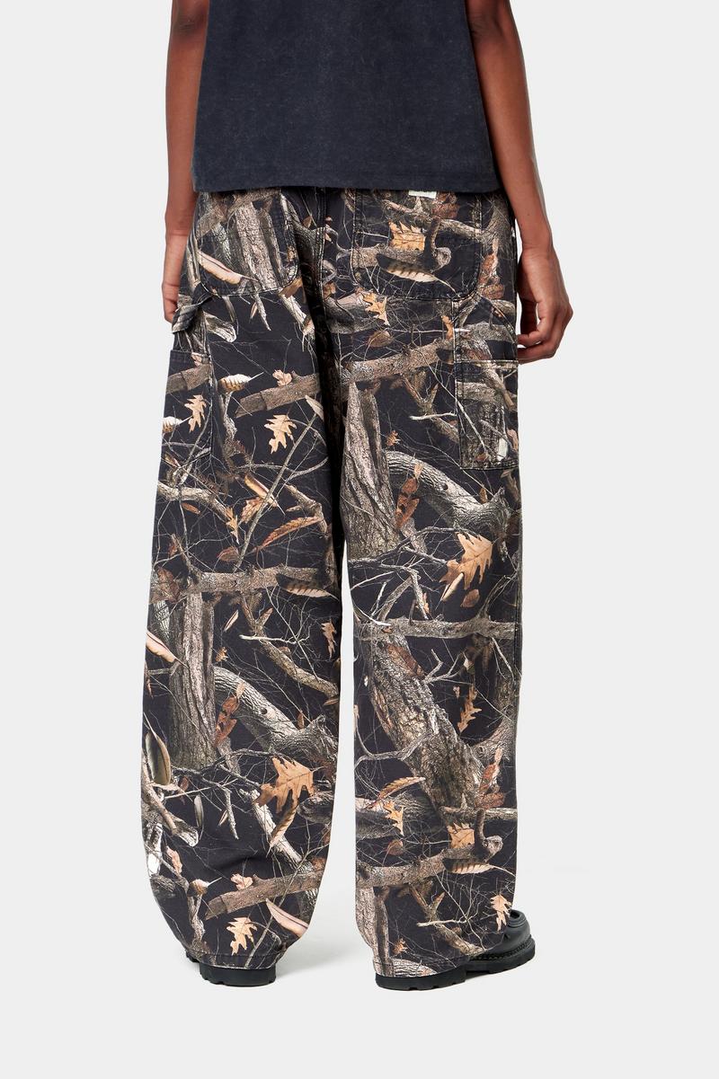Carhartt Brandon Single Knee Pant - Camo Feather Tree, Schwarz, Heavy Stone Wash