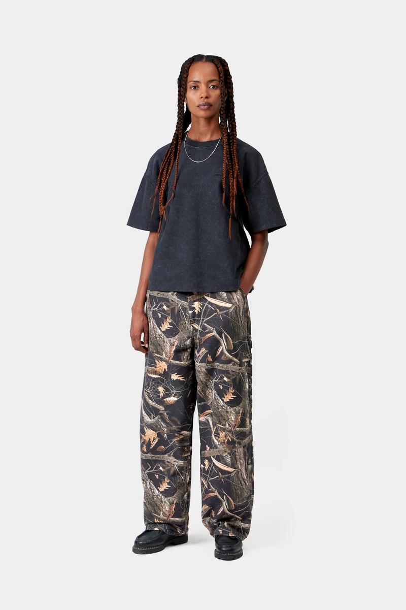 Carhartt Brandon Single Knee Pant - Camo Feather Tree, Schwarz, Heavy Stone Wash