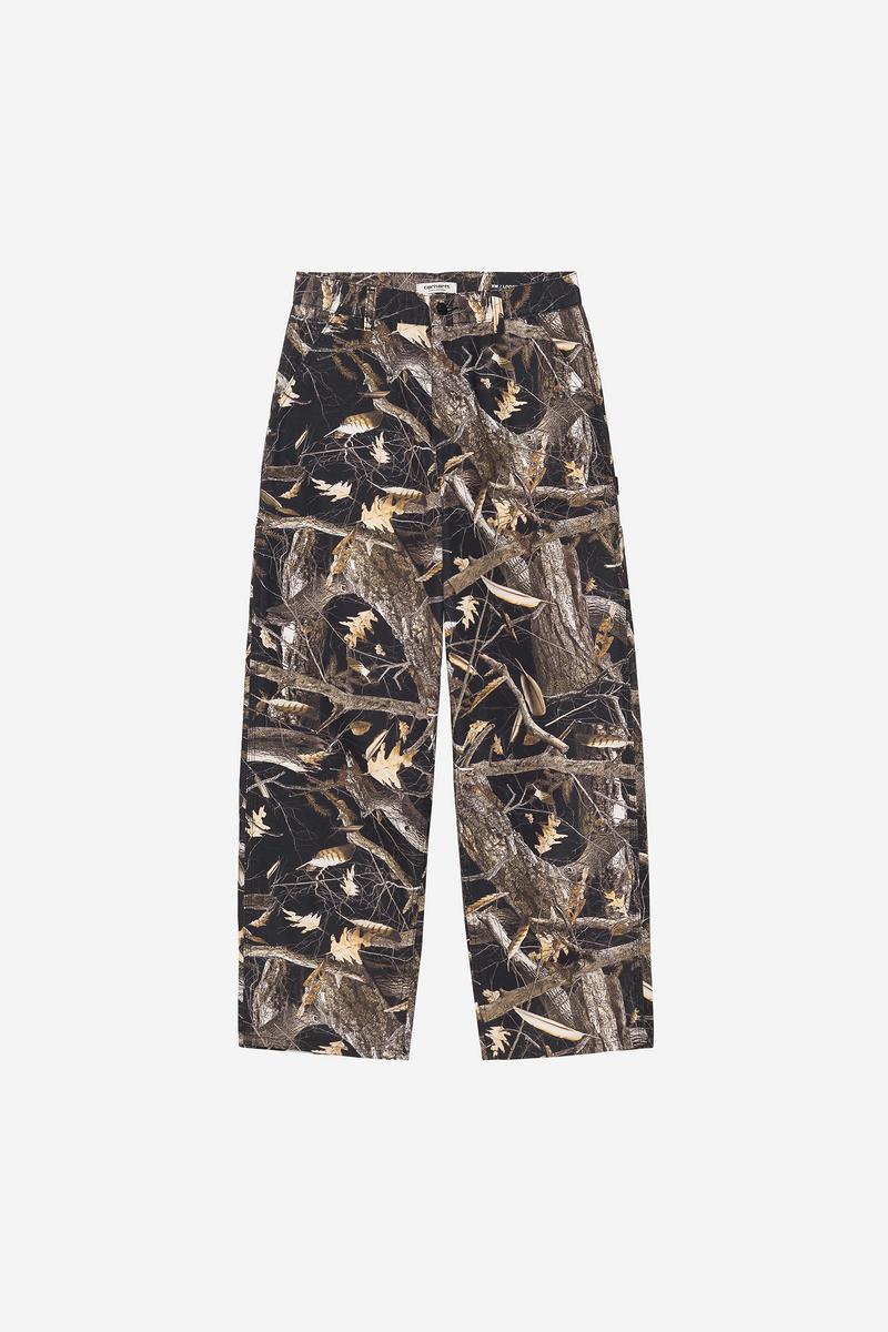Carhartt Brandon Single Knee Pant - Camo Feather Tree, Schwarz, Heavy Stone Wash