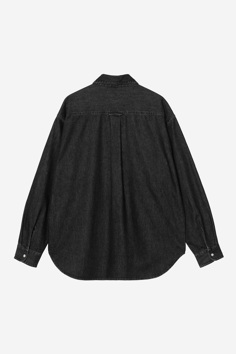 Carhartt L/S Lucas Shirt - Schwarz, Stonewashed