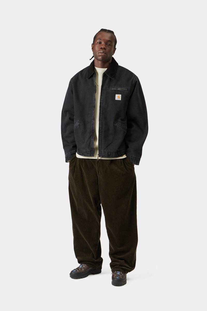 Carhartt OG Detroit Jacket - Schwarz / Schwarz, Stonewashed