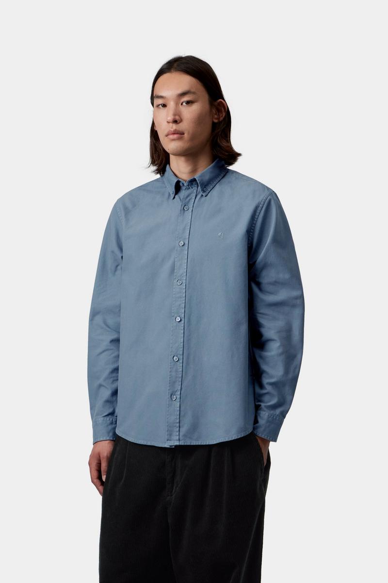Carhartt L/S Bolton Shirt - Eisdecke, stückgefärbt