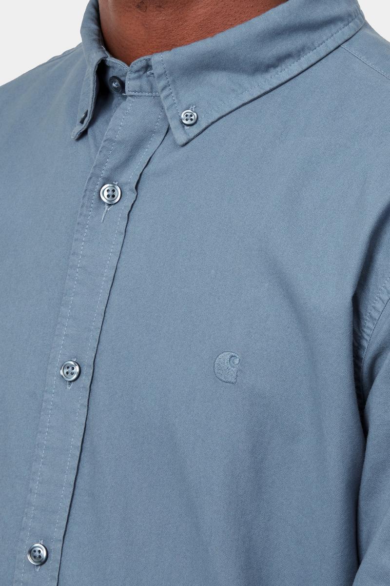 Carhartt L/S Bolton Shirt - Eisdecke, stückgefärbt
