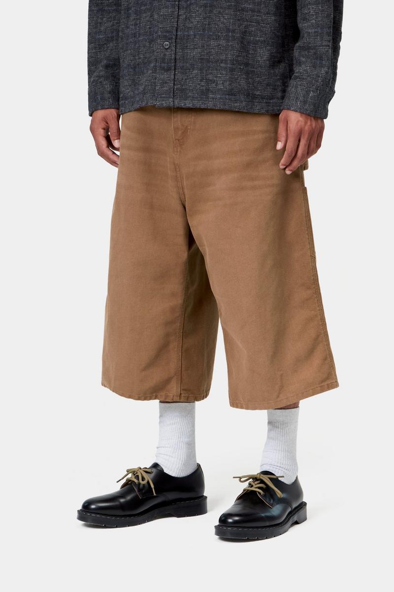 Carhartt OG Single Knee Short (Long) - WIP H Braun, Steinleinwand