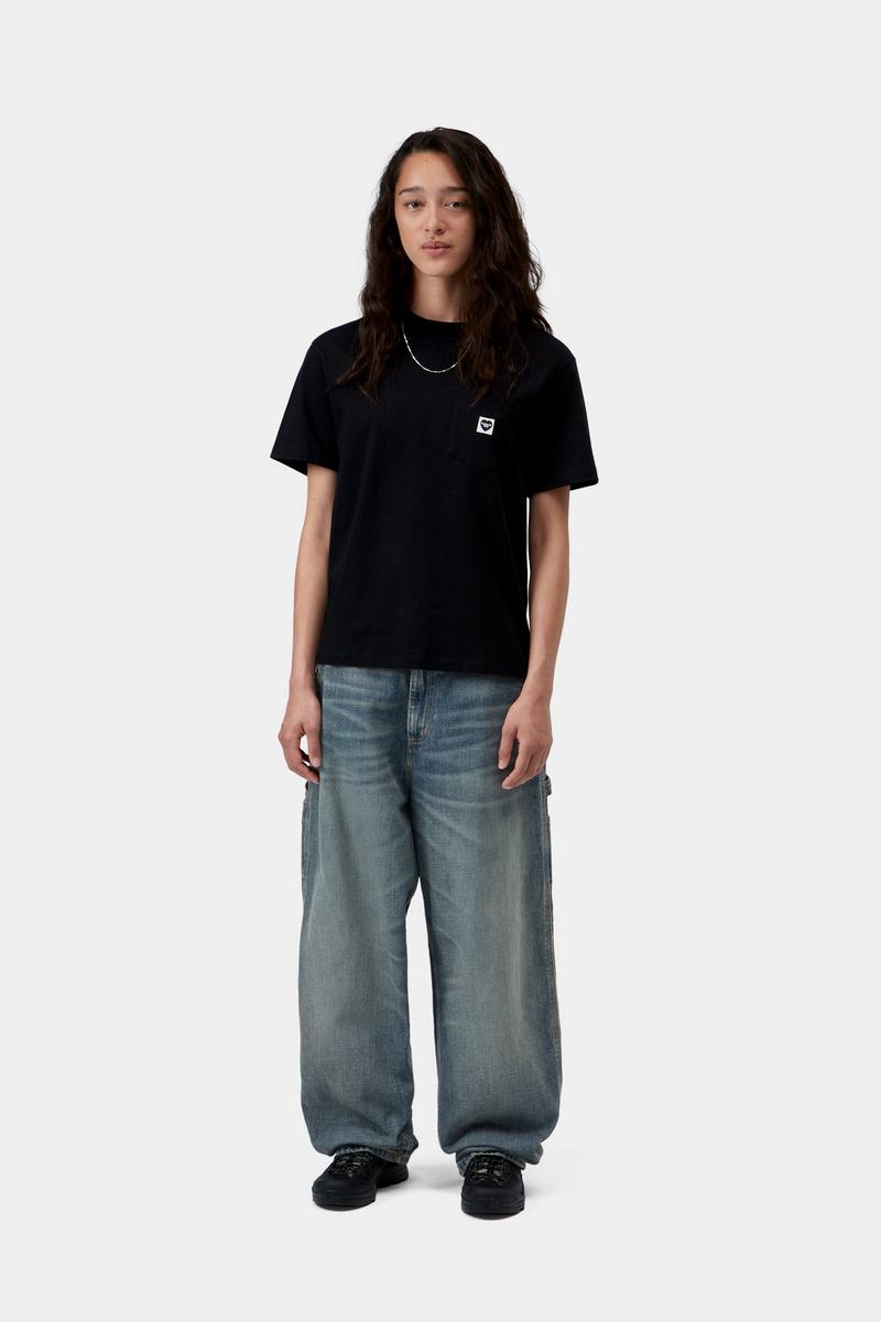 Carhartt Brandon Single Knee Pant - Blau, getragene Gebrauchtwäsche