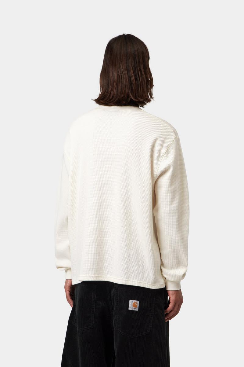 Carhartt L/S Blackletter Waffle T-Shirt - Wachs / Schwarz