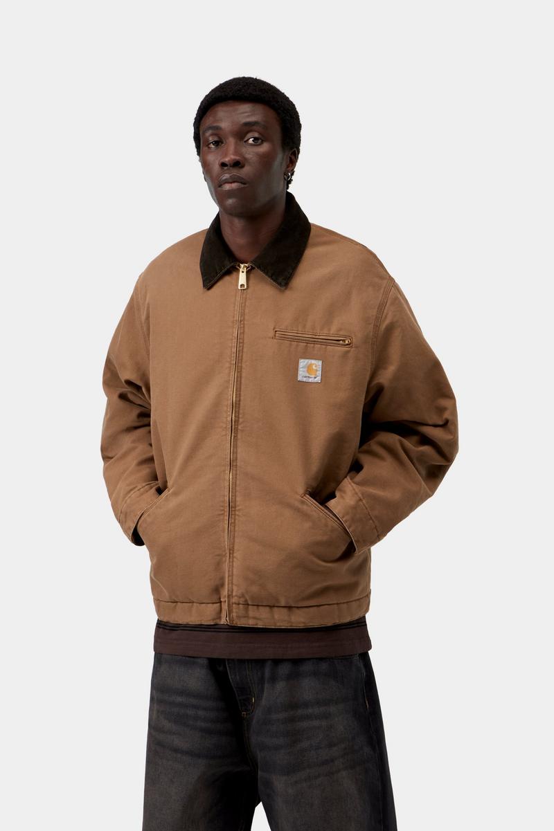 Carhartt OG Detroit Jacket - WIP H Braun / Tabak, Steinleinwand