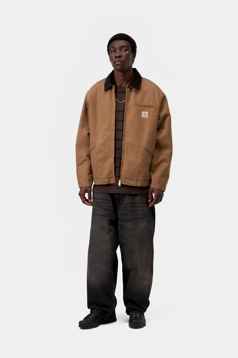 Carhartt OG Detroit Jacket - WIP H Braun / Tabak, Steinleinwand