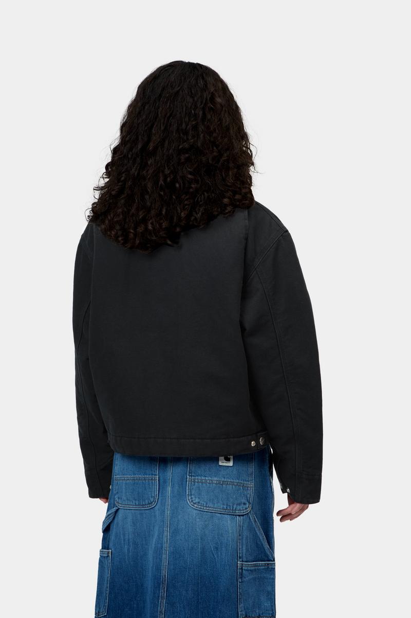 Carhartt OG Detroit Jacket - Schwarz / Schwarz, Steinleinwand