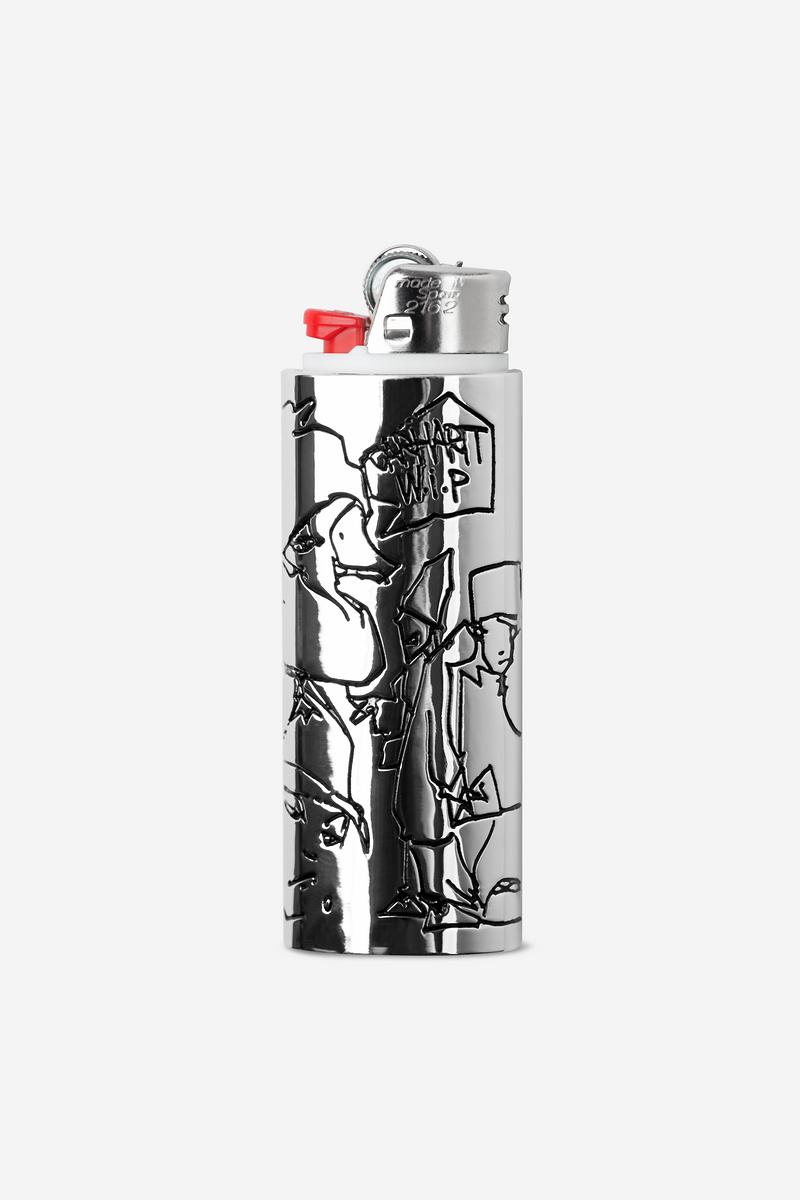 Carhartt Blinkerfluid BIC Metal Lighter Case - Silber