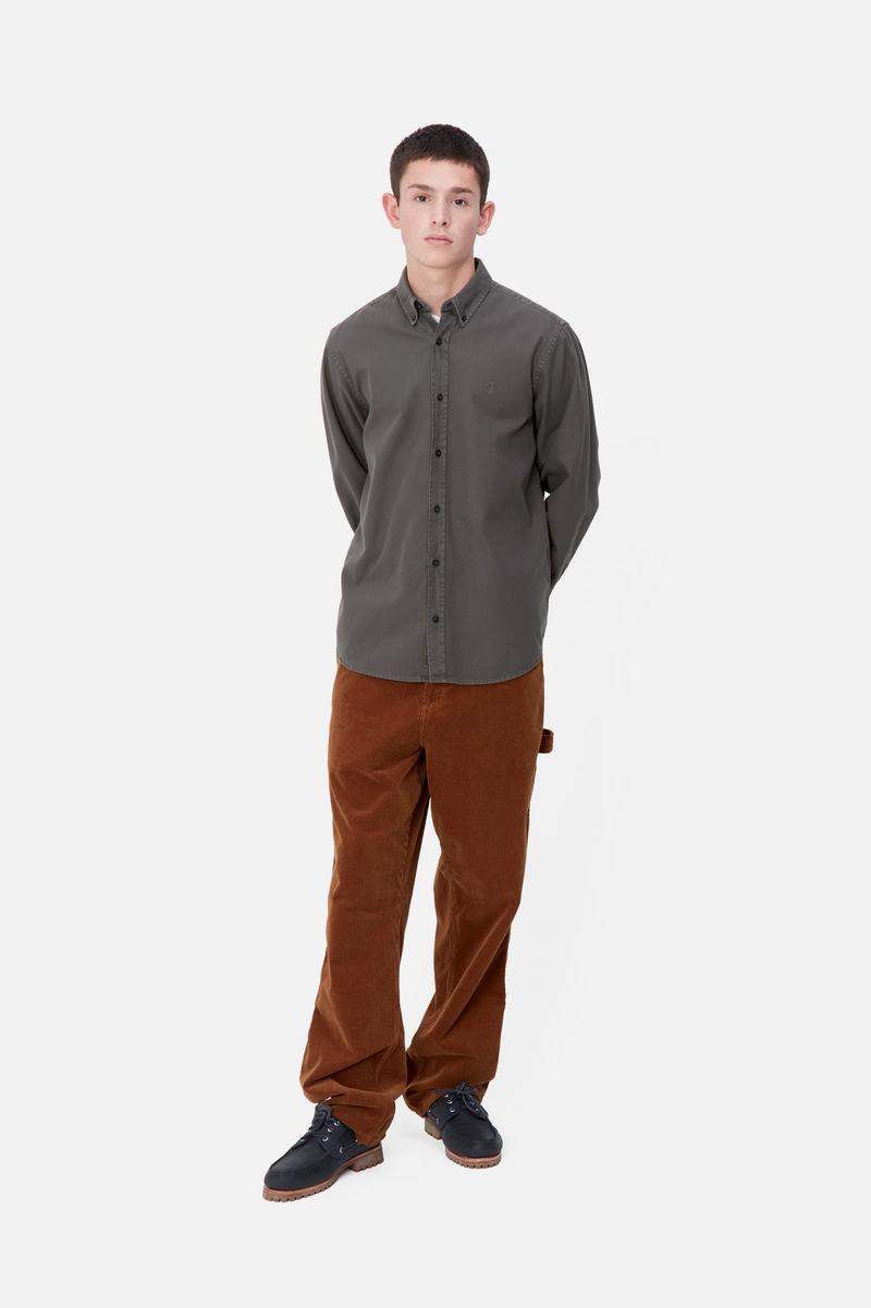 Carhartt L/S Bolton Shirt - Graphit, stückgefärbt