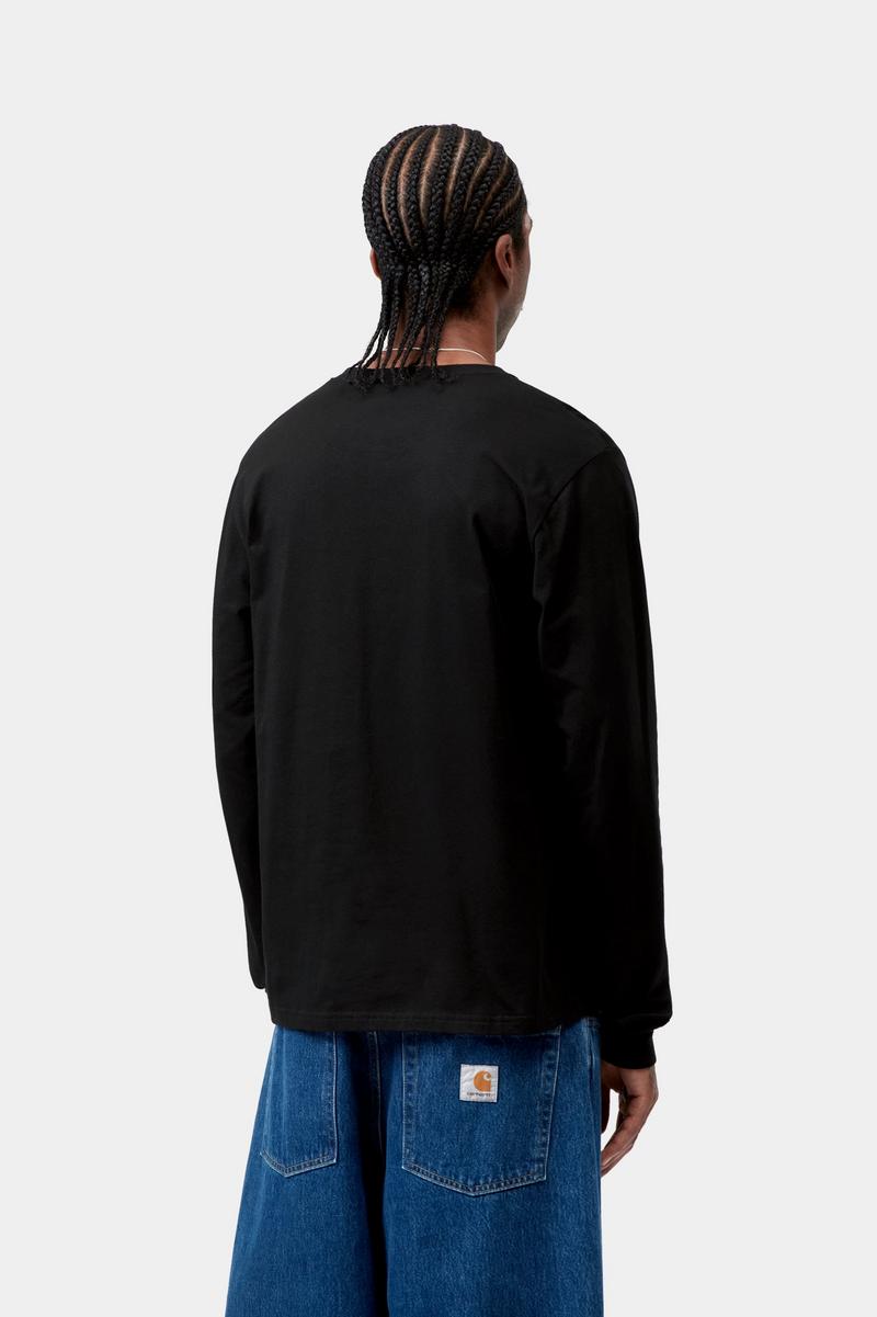 Carhartt L/S Base T-Shirt - Schwarz / Weiß