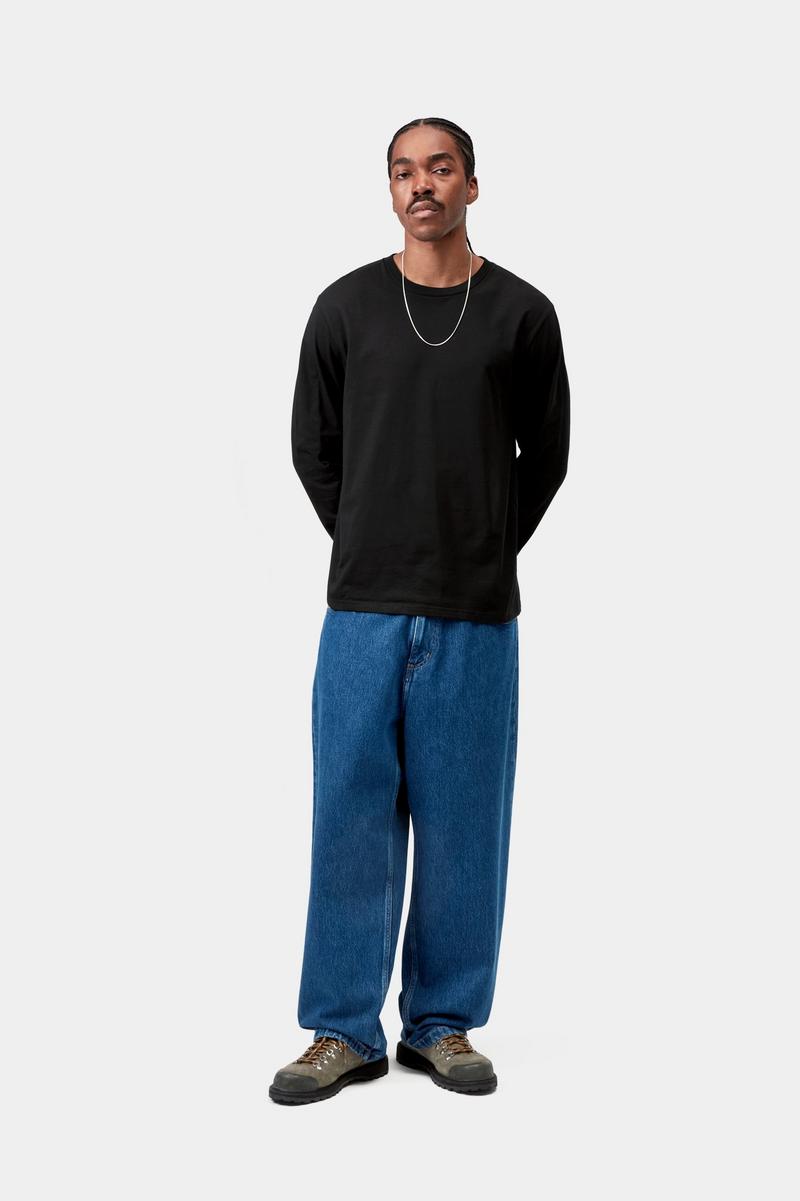 Carhartt L/S Base T-Shirt - Schwarz / Weiß