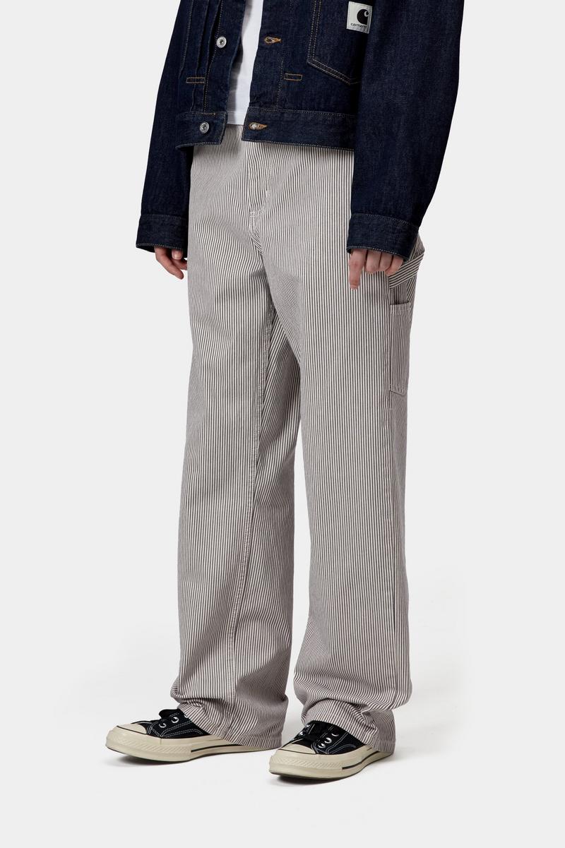 Carhartt Mercer Pant - Mercer Stripe, Graphit/Wachs, Stonewashed