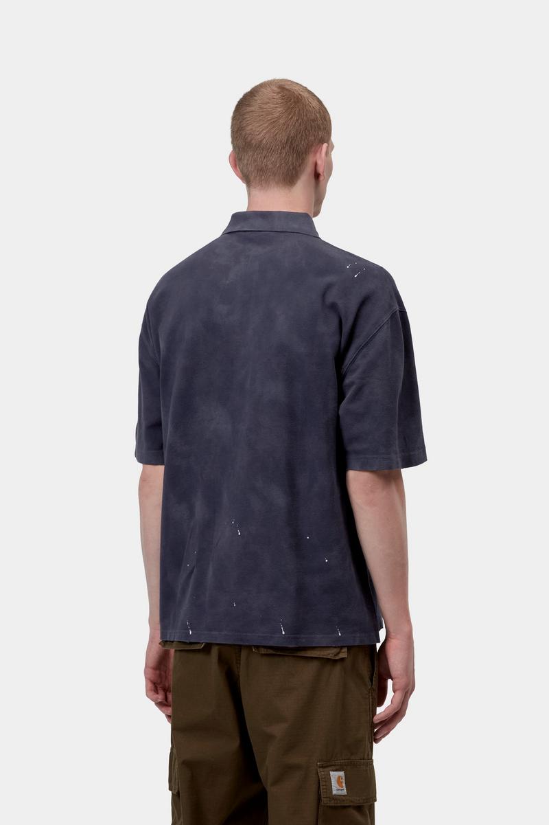 Carhartt S/S Painter Polo - Dunkles Marineblau, Destroy-Waschung, Spritzer