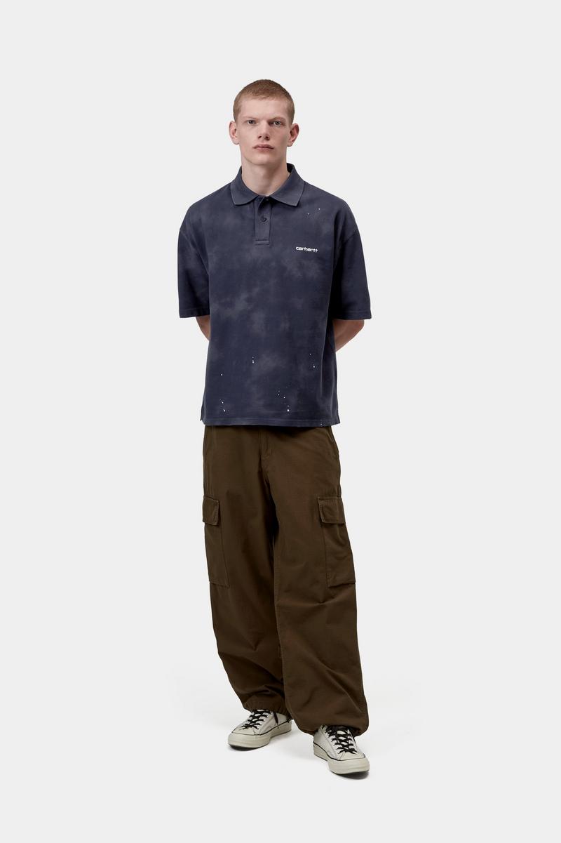 Carhartt S/S Painter Polo - Dunkles Marineblau, Destroy-Waschung, Spritzer