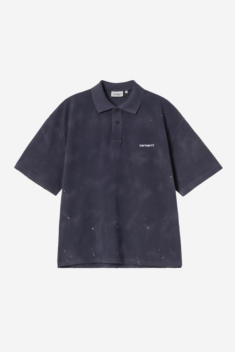Carhartt S/S Painter Polo - Dunkles Marineblau, Destroy-Waschung, Spritzer