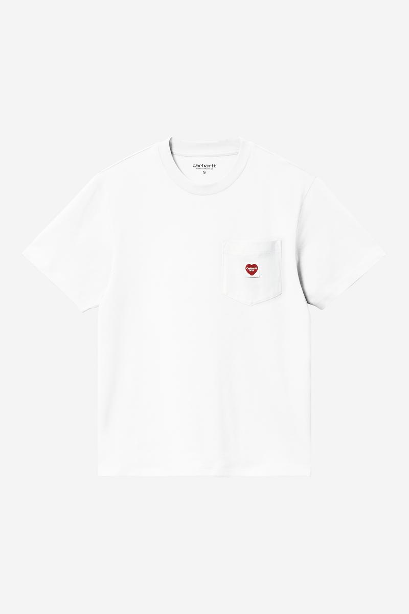 Carhartt S/S Pocket Small Heart T-Shirt - Weiß / Rot