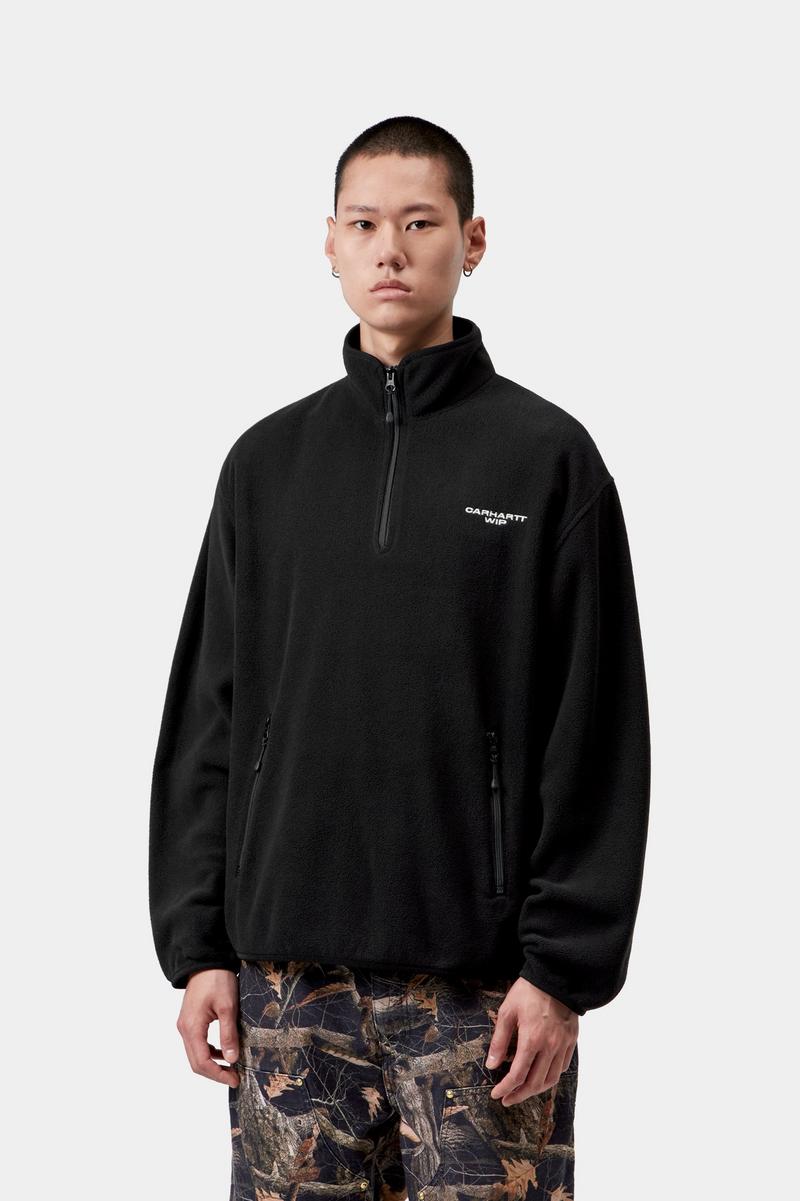 Carhartt Edmore Half Zip Sweat - Schwarz / Weiß