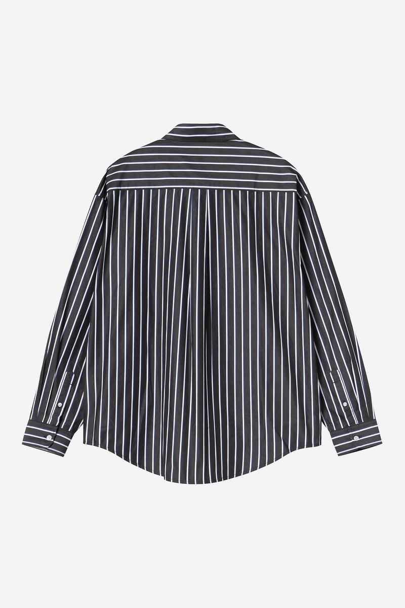 Carhartt L/S Gowan Shirt - Gowan-Streifen, Schwarz
