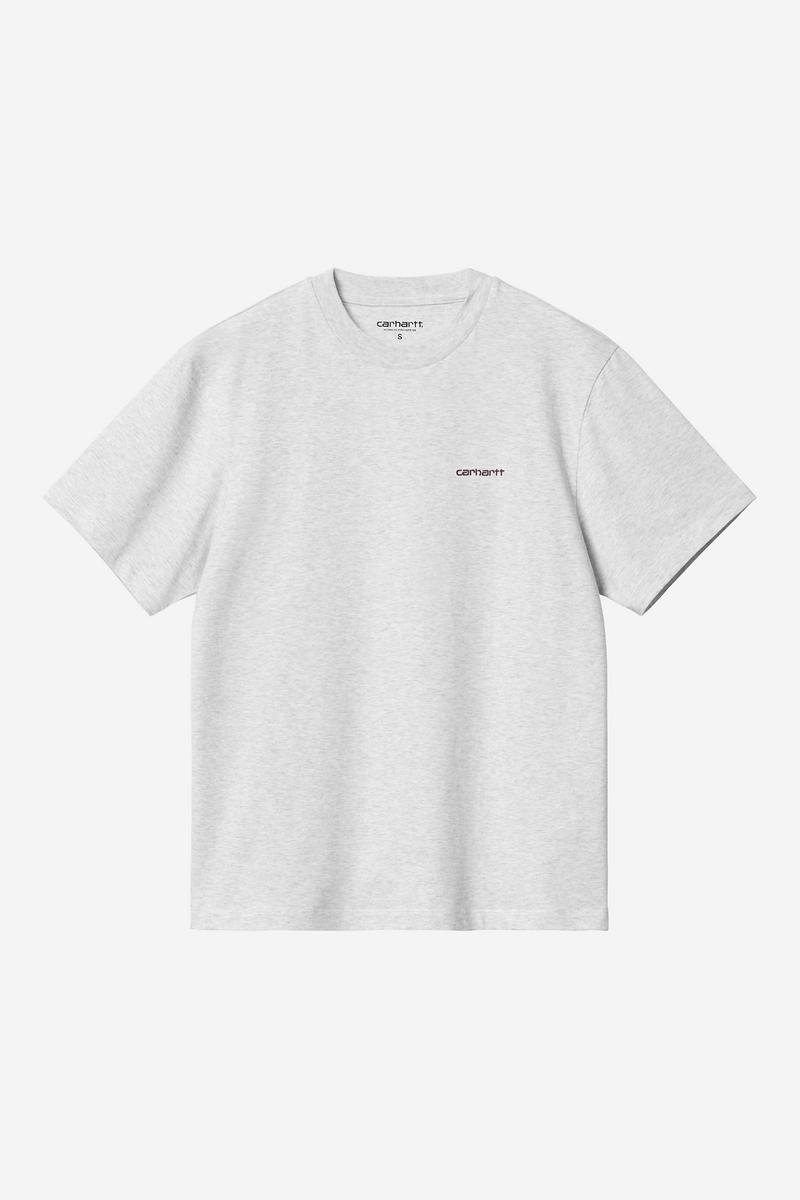 Carhartt S/S Script Embroidery T-Shirt - Ash Heather / Cozy Purple