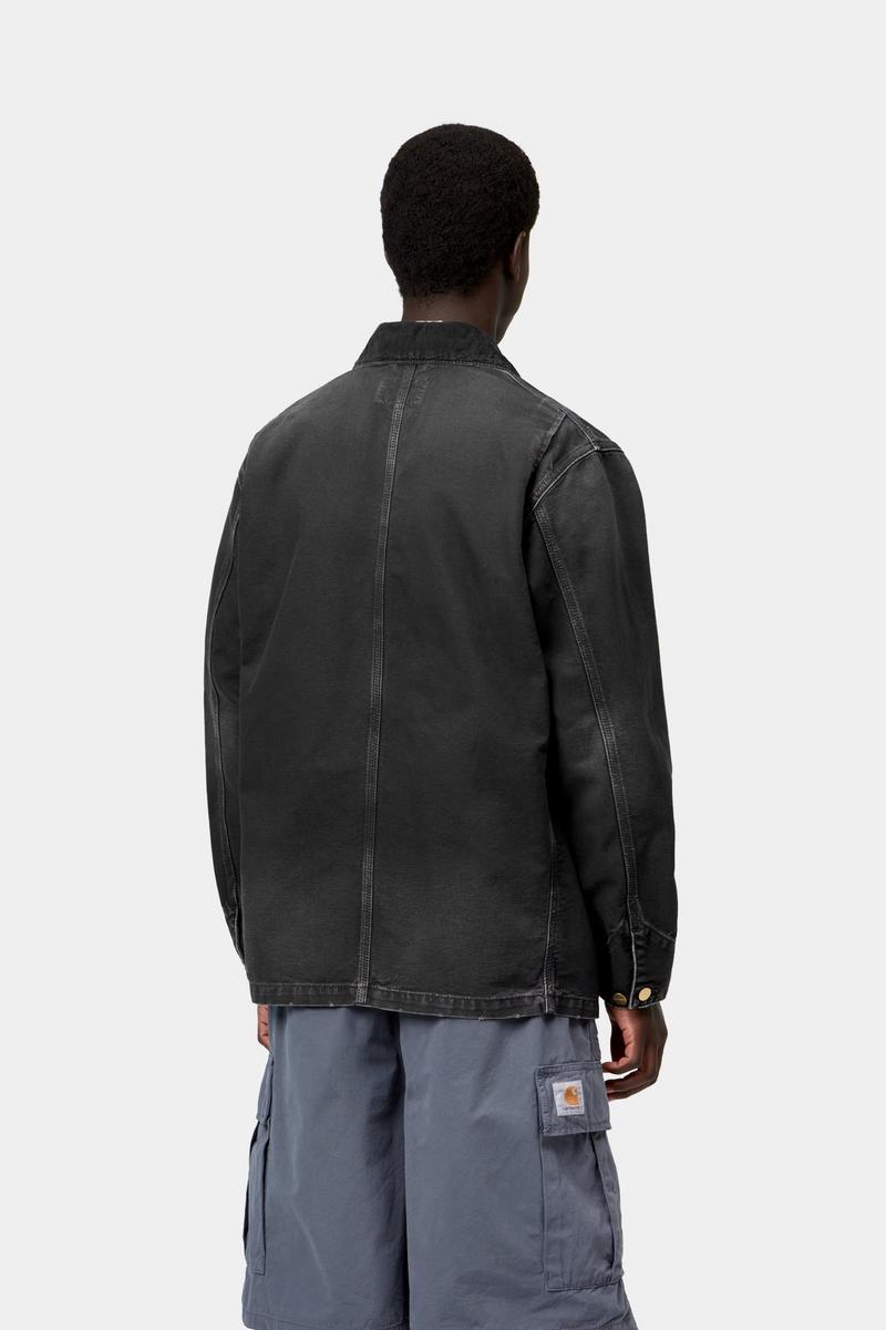 Carhartt OG Chore Coat - Schwarz / Schwarz, Destroy-Waschung