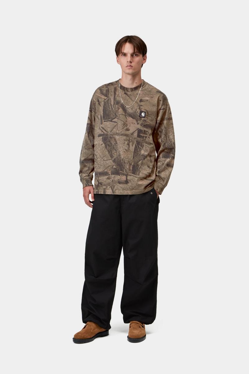 Carhartt L/S Feather Tree T-Shirt - Camo Feather Tree, Khaki / Schungit, stückgefärbt
