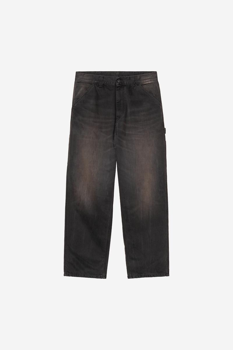 Carhartt OG Single Knee Pant - Schwarz, tabakfarbene Used-Waschung