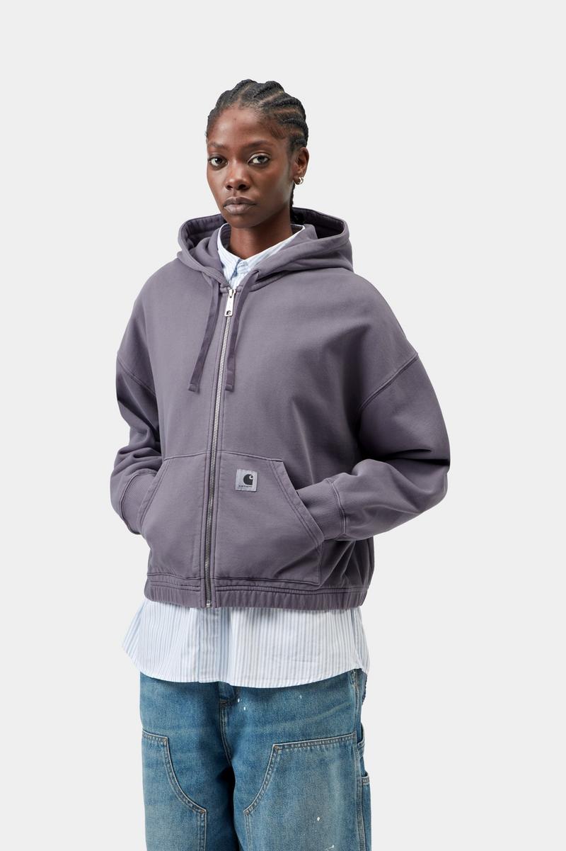 Carhartt Hooded Hoggard Jacket - Shady Purple, stückgefärbt
