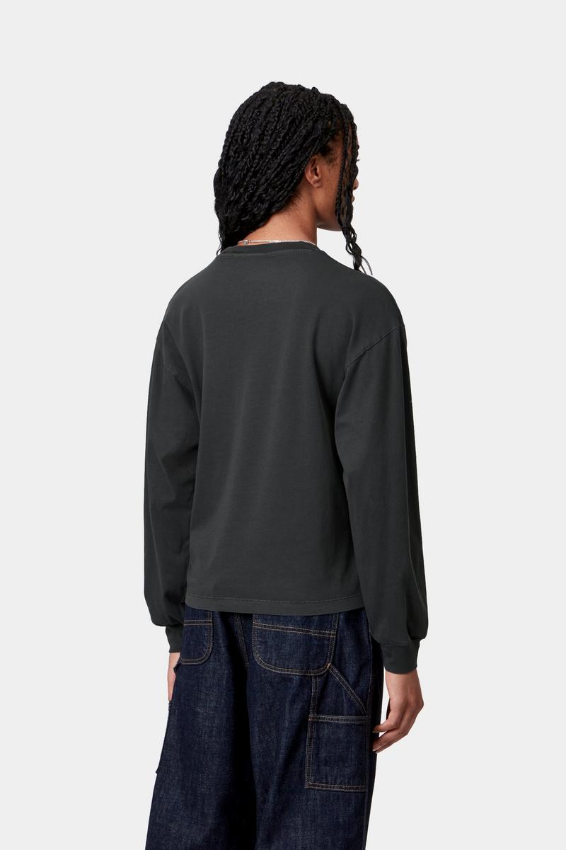 Carhartt L/S Nelson T-Shirt - Schwarz, stückgefärbt
