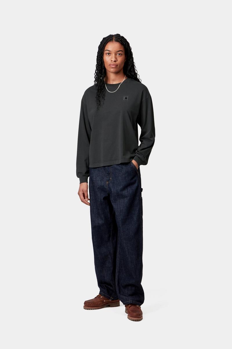 Carhartt L/S Nelson T-Shirt - Schwarz, stückgefärbt