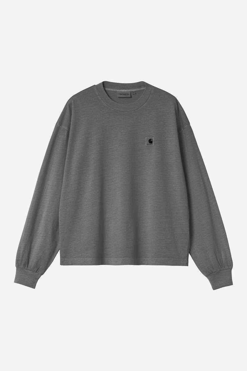 Carhartt L/S Nelson T-Shirt - Schwarz, stückgefärbt